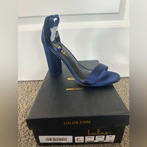 Blue satin shoes